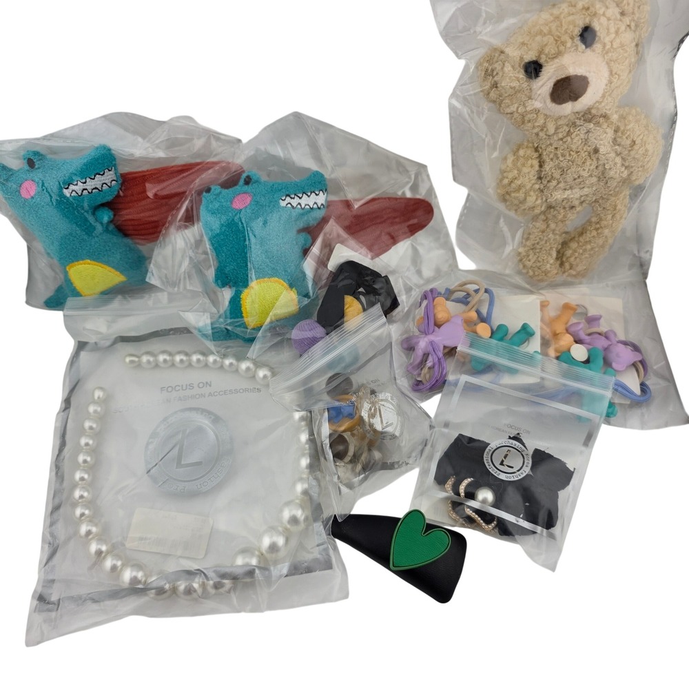 Hair Accessory Lot 10pc Dinosaur Pearl Bear Clips Multicolor NEW Cute Aesthetic